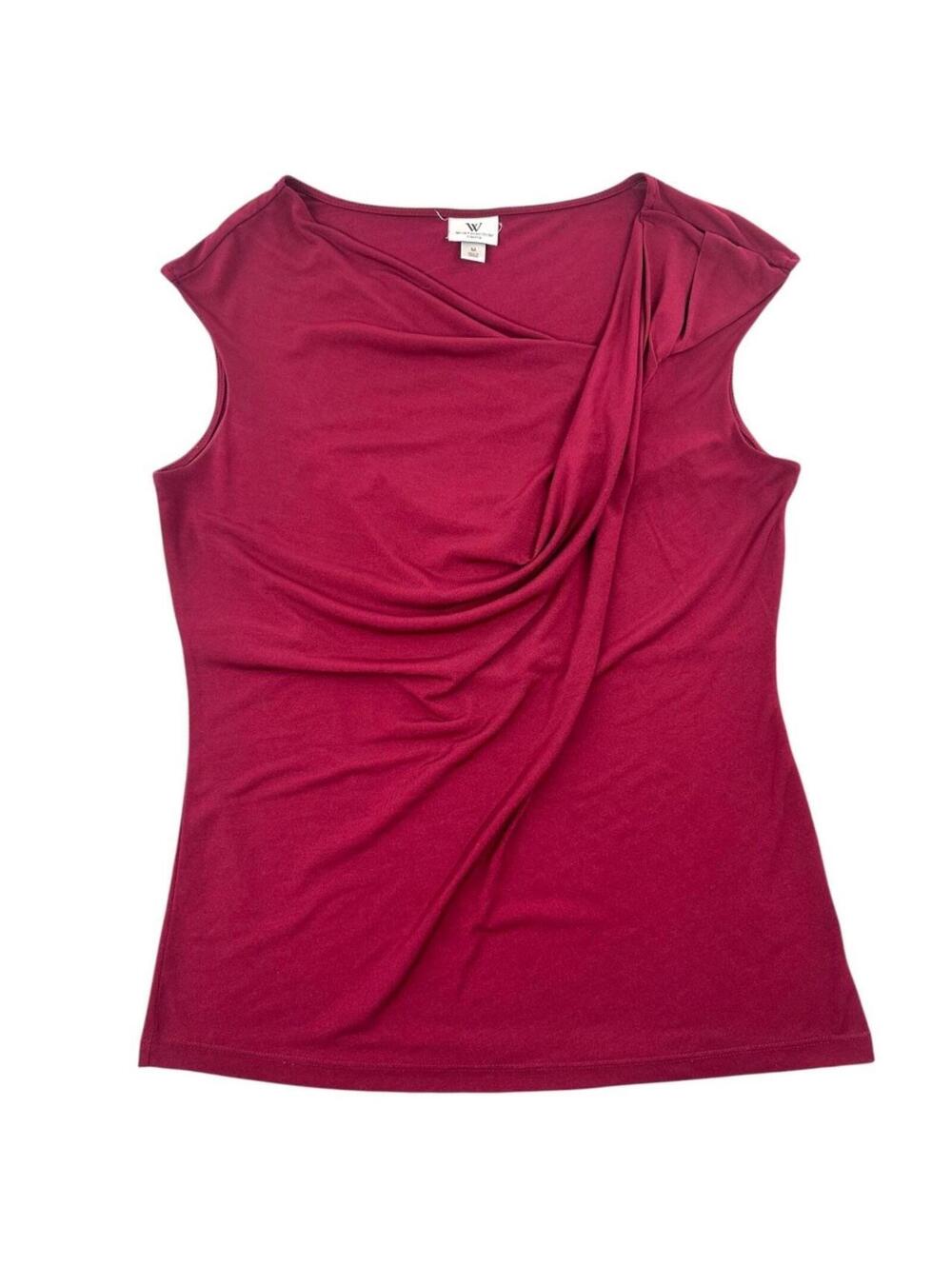 Worthington Stretch Sleeveless Asymmetrical Draped Neckline
